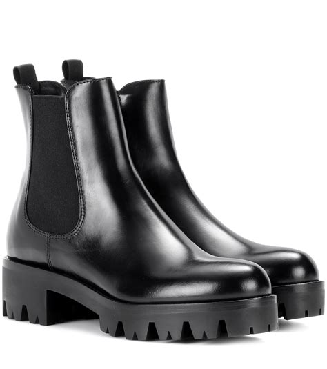 prada boos|Black Leather Boots .